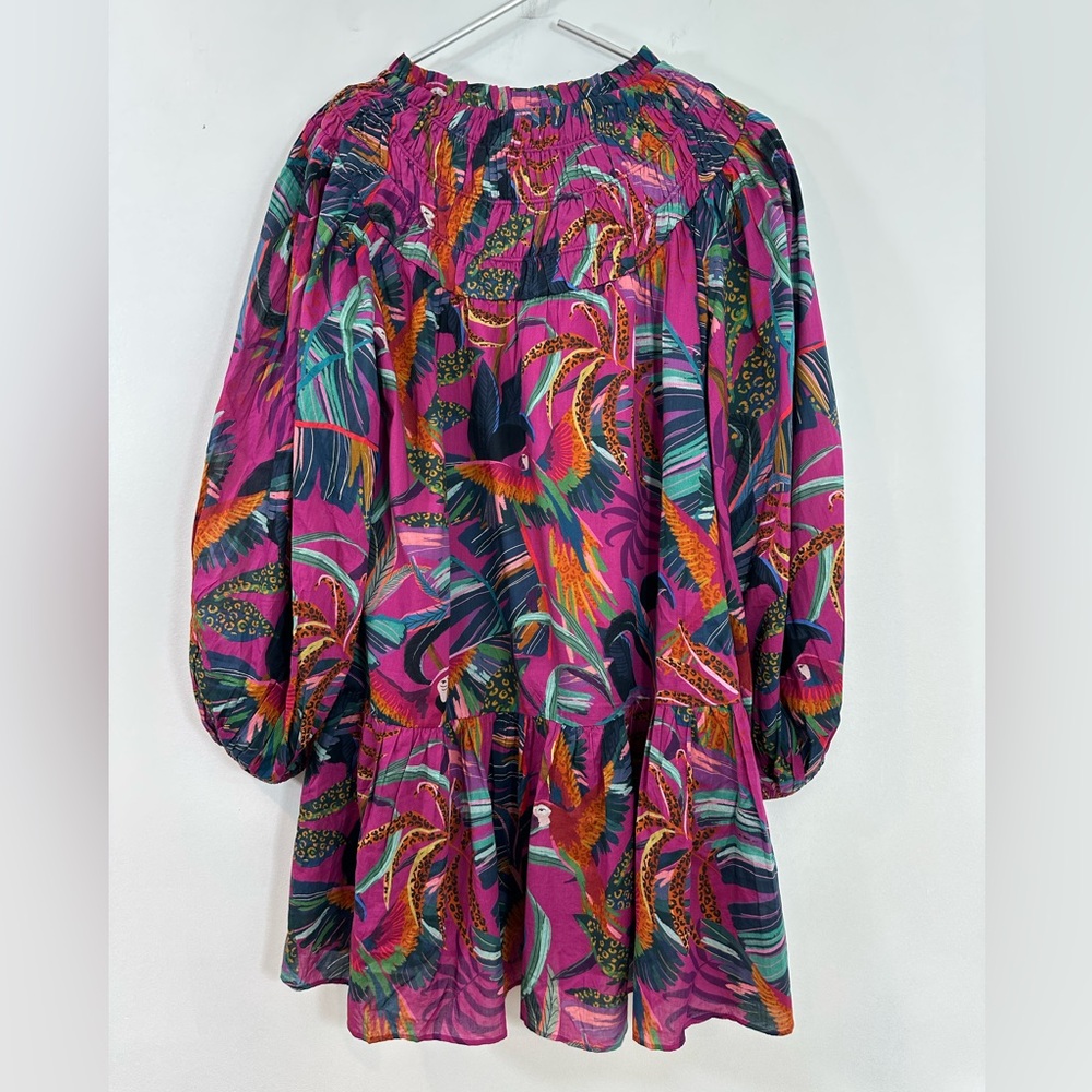 NWT $195 Rainbow Macaws Mini Dress farm rio small pink blue - Picture 4 of 7